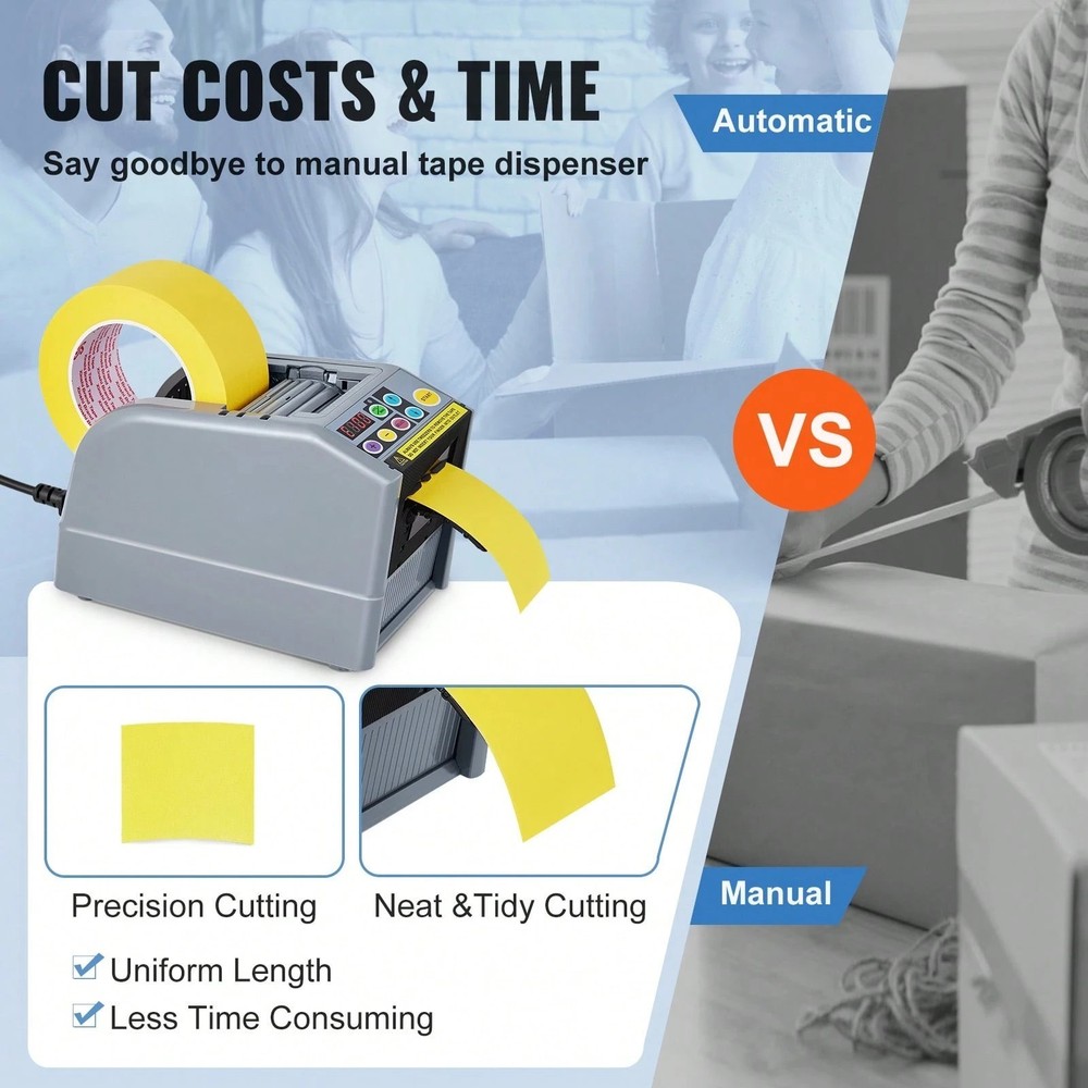 Automatic Tape Dispenser Electric Adhesive Cutter Packaging Machine 6-60mm Width