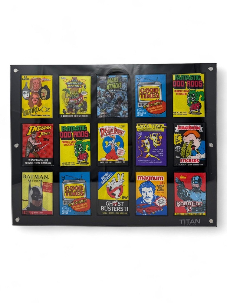 15 Wax Pack Wall Horizontal Display Frame for GPK, Star Wars & More