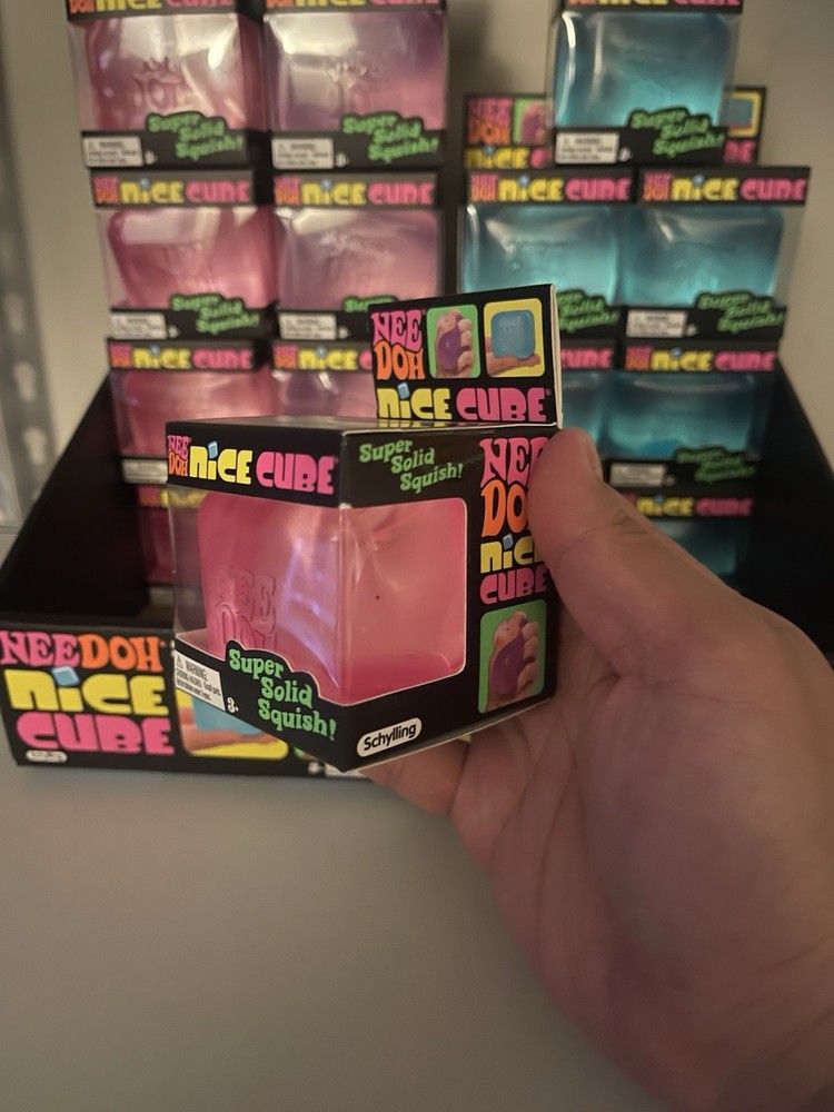 brand new needoh nice cube super solid squish pink