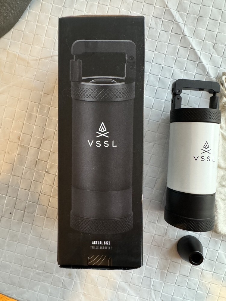 New! VSSL Java White Portable Manual Coffee Espresso 20g Burr Grinder. Camping