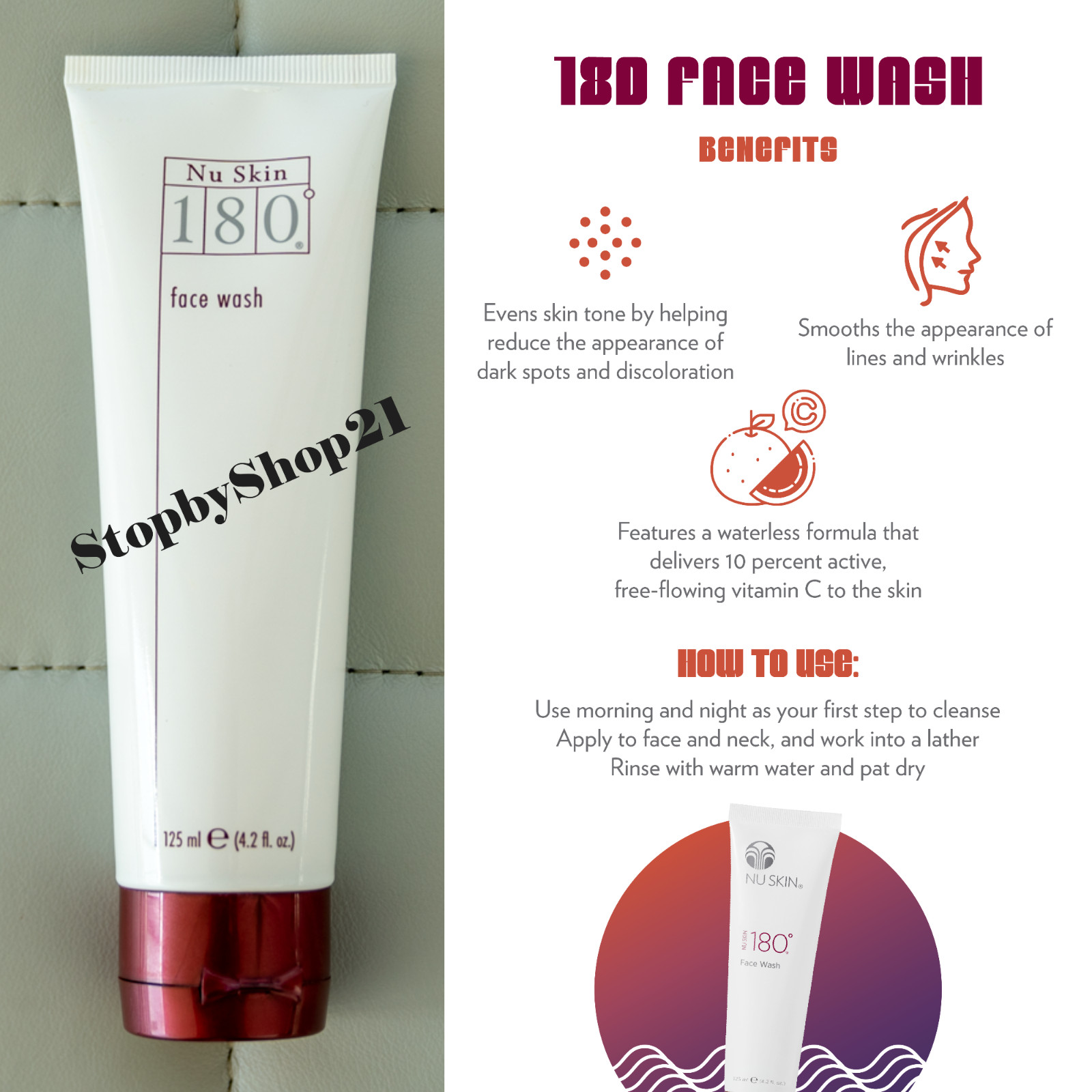 Nu Skin NuSkin 180 Face Wash 4.2 fl oz -AUTHENTIC- Exp 05/2028 NEW SEALED