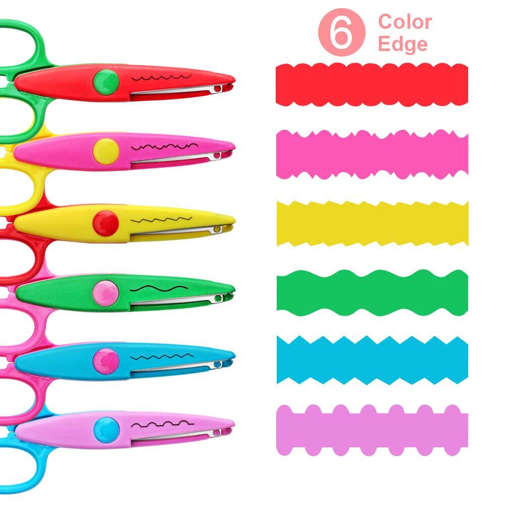Craft Scissors Decorative Edge ABS Resin Scrapbook Scissors with 6 Pattern Sa...