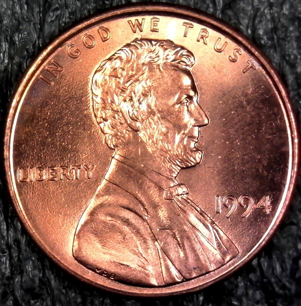 1994-P Uncirculated Memorial Cent with Die Chip Errors (Lot#DCH2 M411)