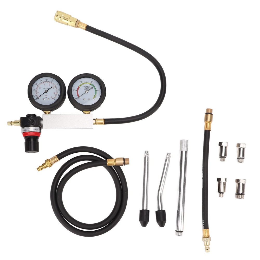 Cylinder Leak Tester, Petrol Engine Compression Dual Gauge Detection Tool for...