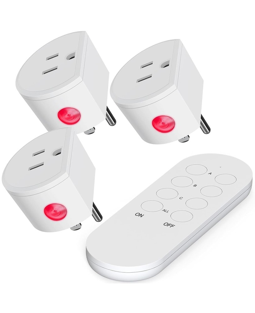 2 Pack Wireless Remote Control Outlet, Mini Remote Light Switch 10A/1200W