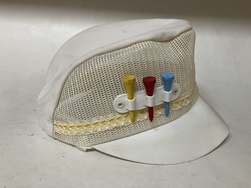 VTG Town Talk Pipestem Golf Tee Hat White Mesh