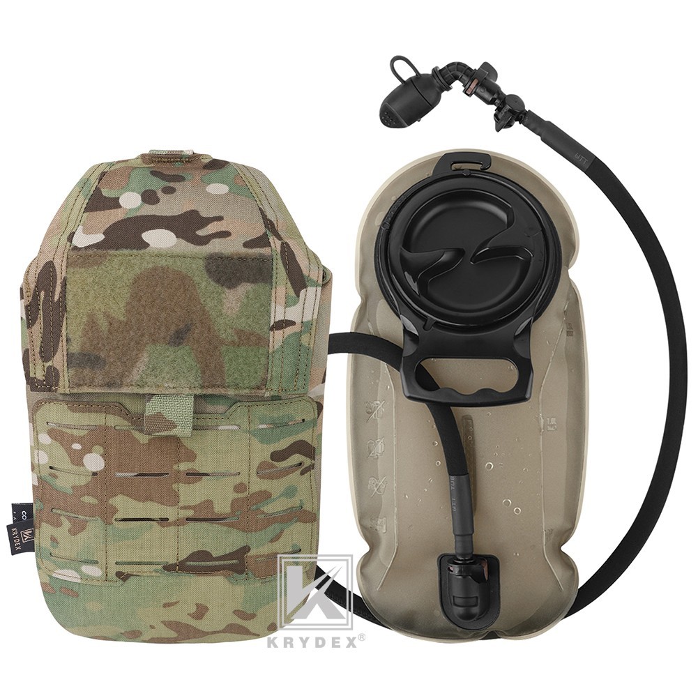 KRYDEX Tactical Hydration Carrier MOLLE Backpack Panel 1.5L Water Bladder MCcamo