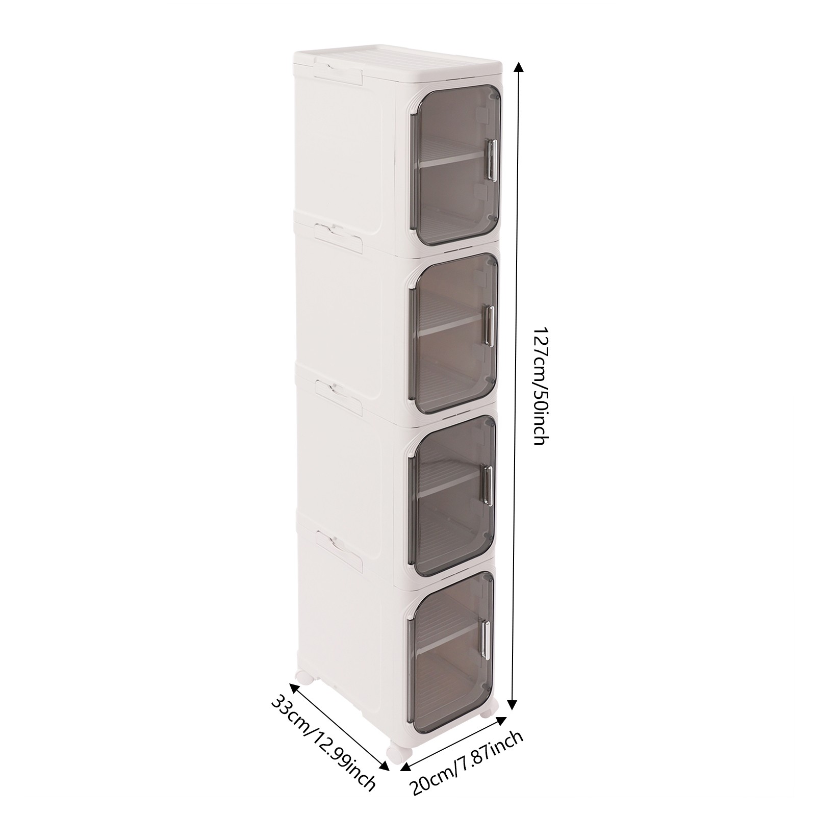 4-tier Slim Bathroom Storage Cabinet, Narrow Floor Standing Storage Cabinet