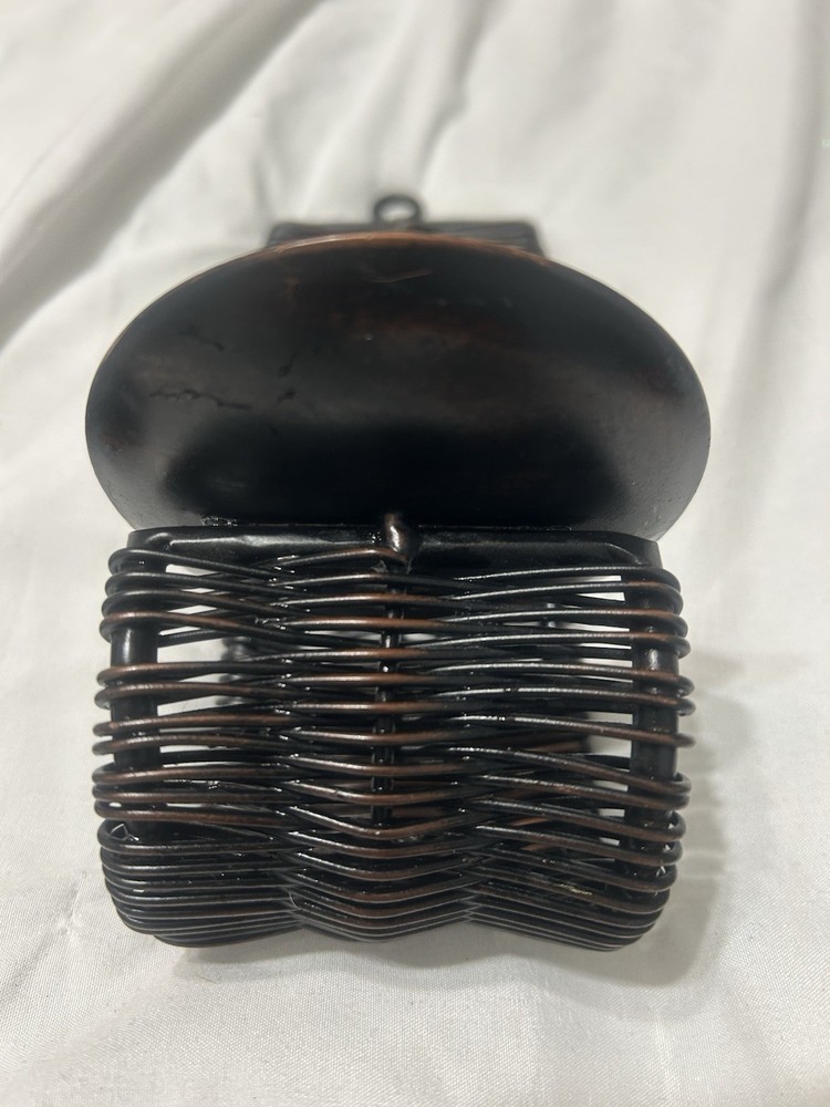 Sconces Weaved Wrought Iron Dark Brown Wall Sconces