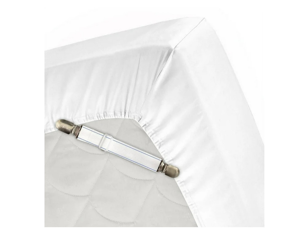 4 Pc Adjustable Bed Sheet Grippers Holder Straps Keep Sheets in Place