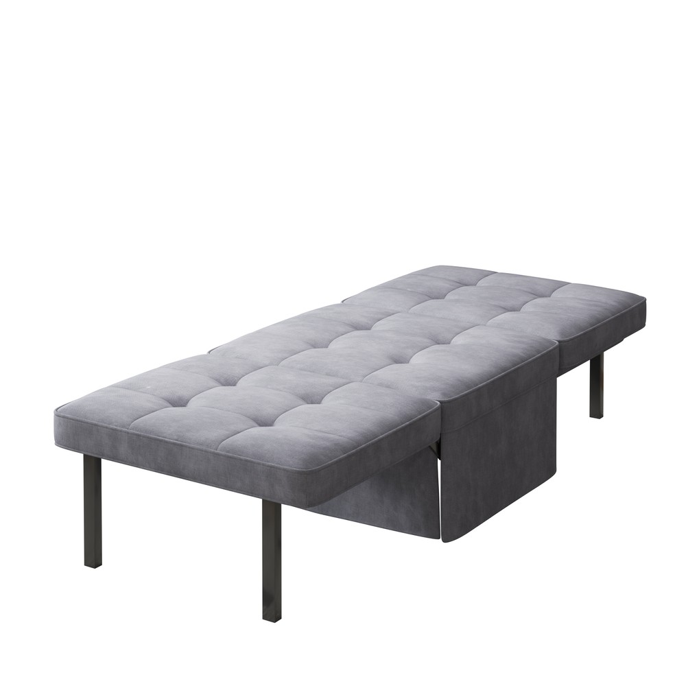 4 In 1 Folding Ottoman Polyester Blend Couch Bed With Adjustable Backrest Chair