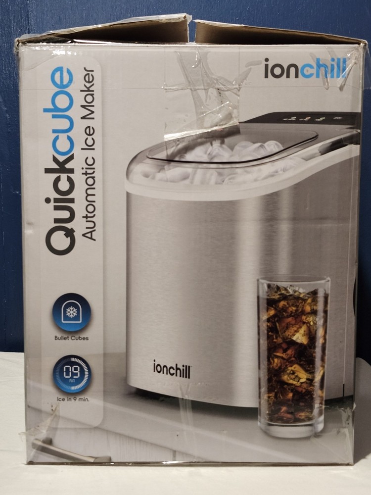 NEW ~ Ionchill QUICKCUBE Portable Countertop Ice Maker ~ Open Box