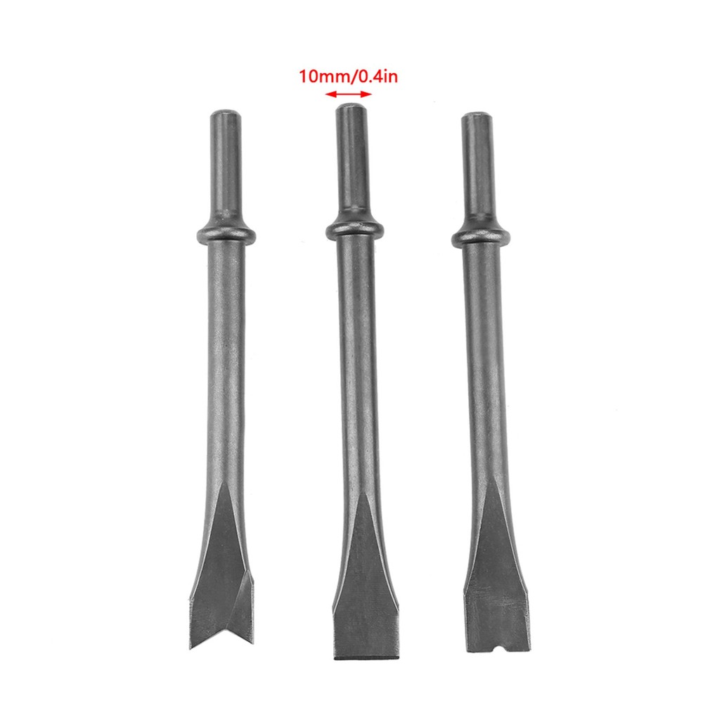 3pcs Air Hammer Chisel Extra Long Round Shank Pneumatic Hammer Bit Tools Part