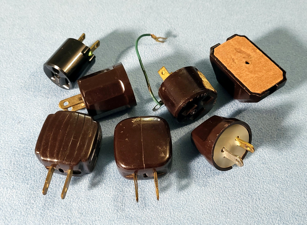 Vintage Bakelite Plug-in Electrical Adapters