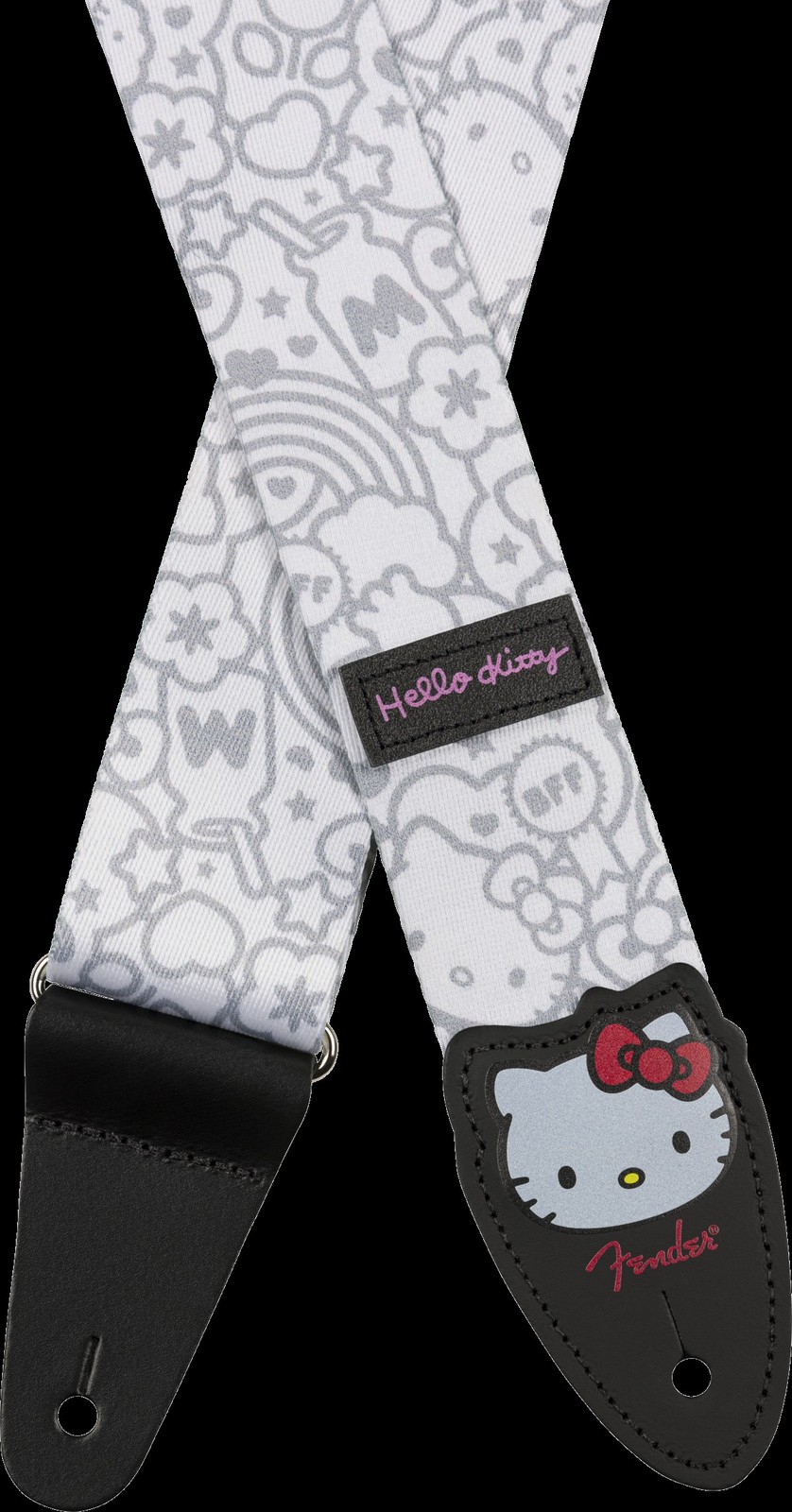 FENDER x HELLO KITTY WHITE POLY 2" GUITAR STRAP 099-0637-223 MADE IN CANADA NEW!