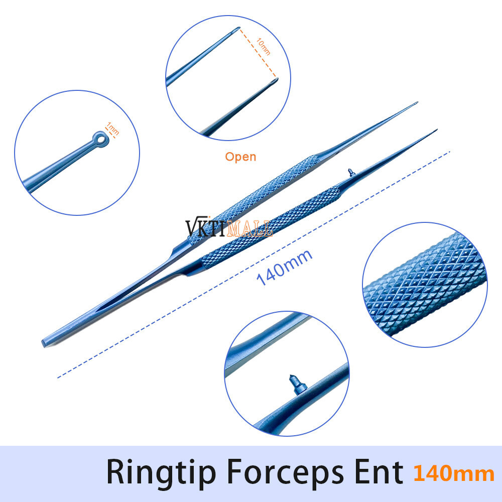 14cm/18cm Ring tip Forceps Plastic Surgery Micro Fine Whole Ring Tip Eye shaping