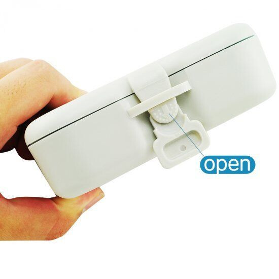 Dental Plastic Denture Storage False Teeth Box Case With Mirror And Clean Brush