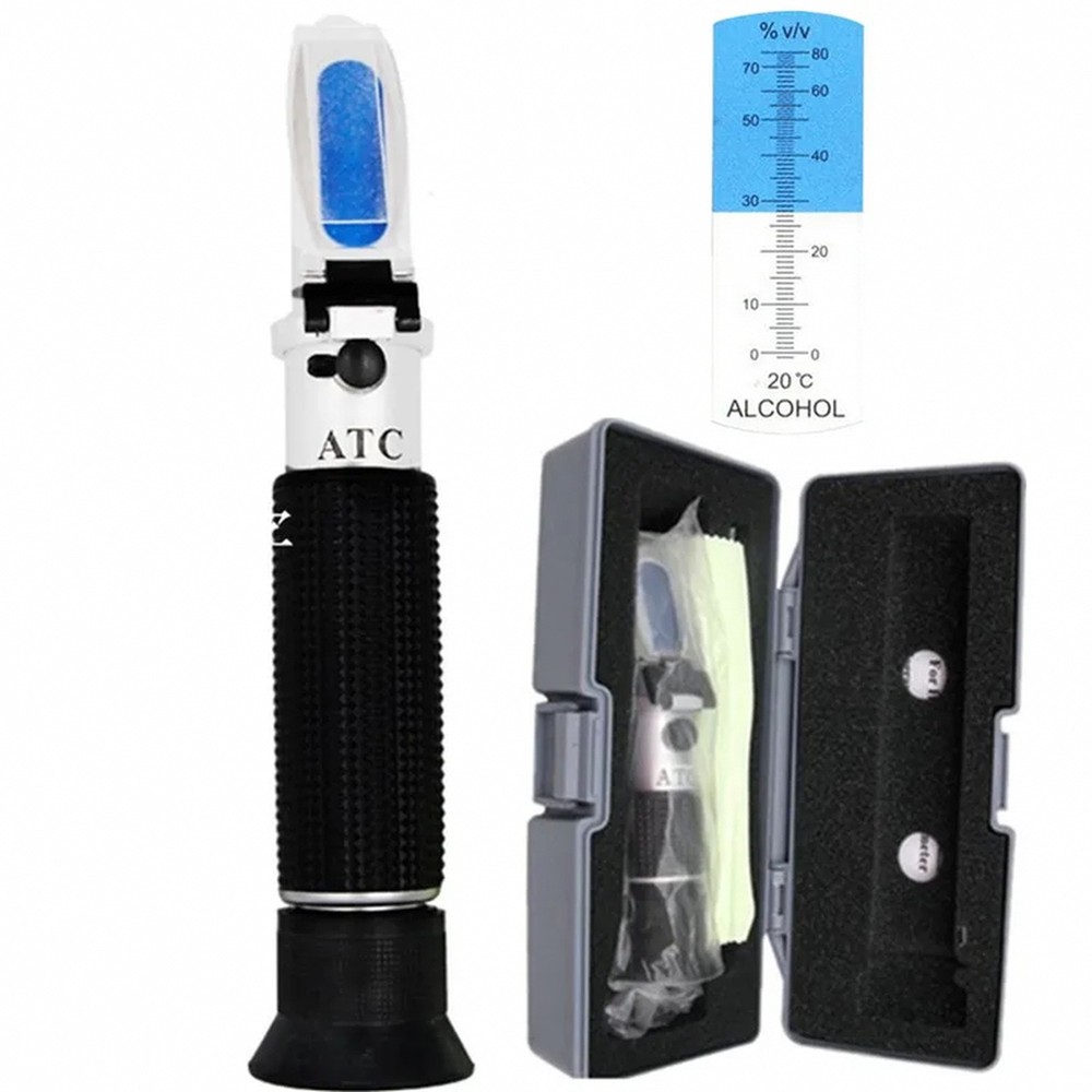 Handheld Refractometer for Alcohol Concentration 0-80 with ATC – Portable