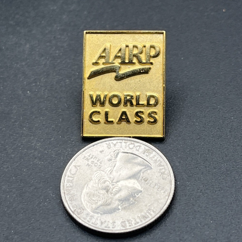 AARP World Class Gold Tone Lapel Hat Pin