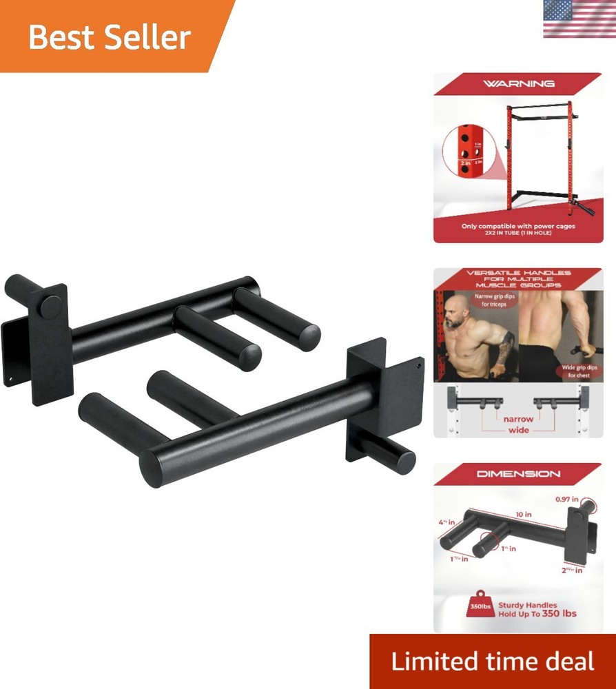 Versatile Dip Bar Attachment for Power Racks - Easy Setup, 350lb Capacity