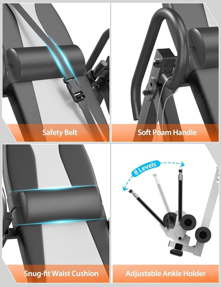 Gravity Inversion Table for Back Pain Relief 2026 New Inversion Table W/Lumbar S