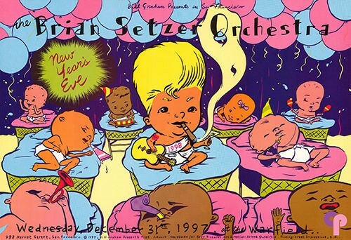 MINT BRIAN SETZER NYE WARFIELD/Fillmore Poster a