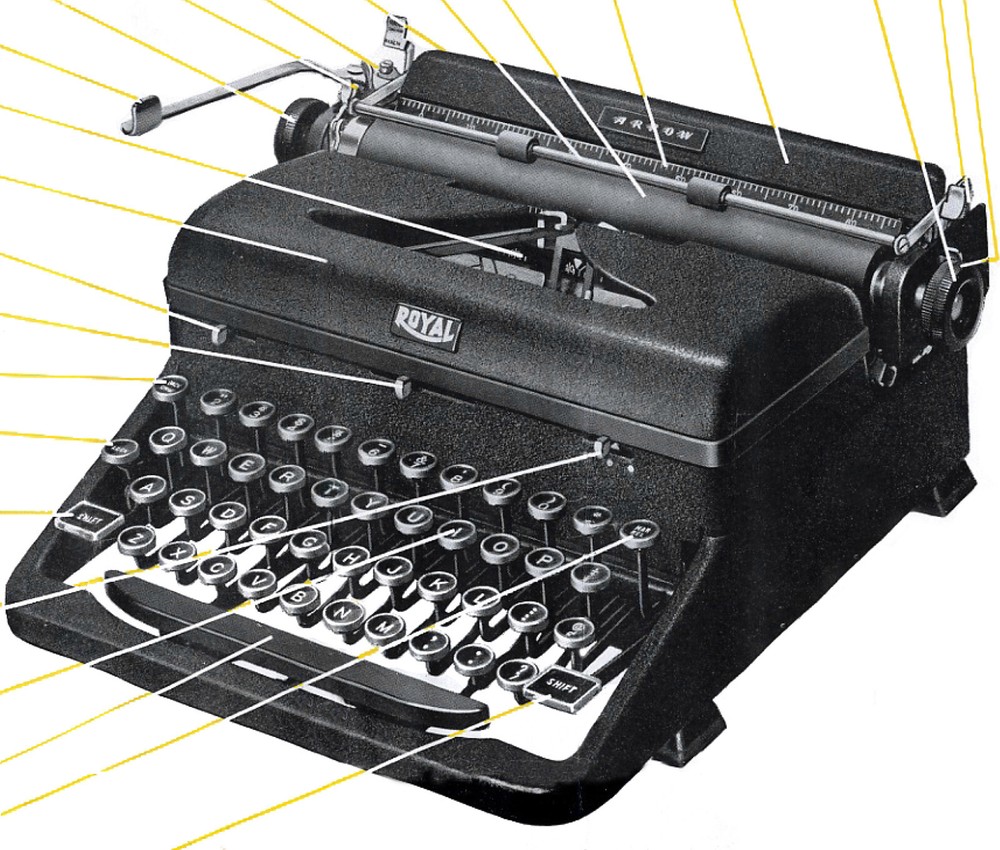 Royal Arrow 1940s Typewriter User Owner's Manuals & Chart Complete Documents