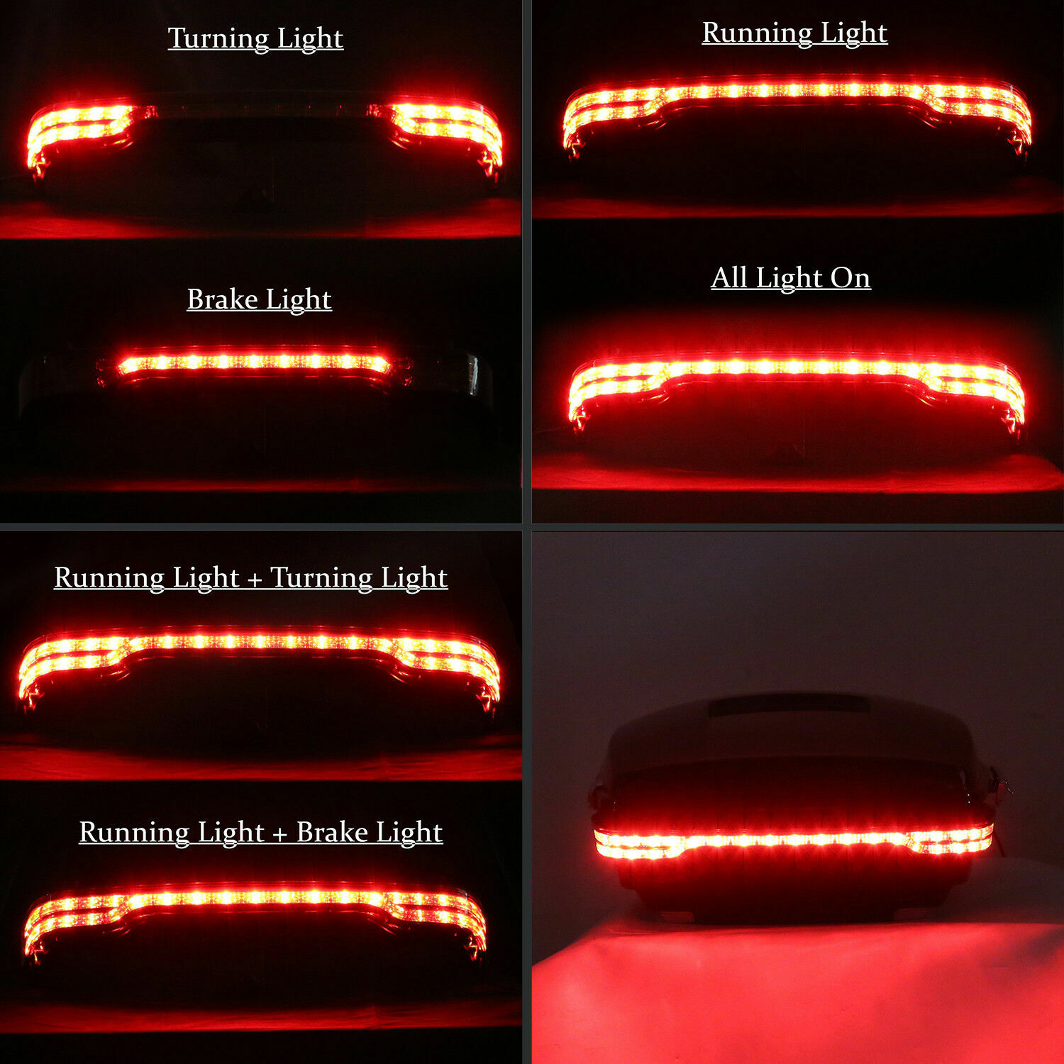 King Pack Trunk W/ Brake Tail Light For Harley Touring Glide 2014+