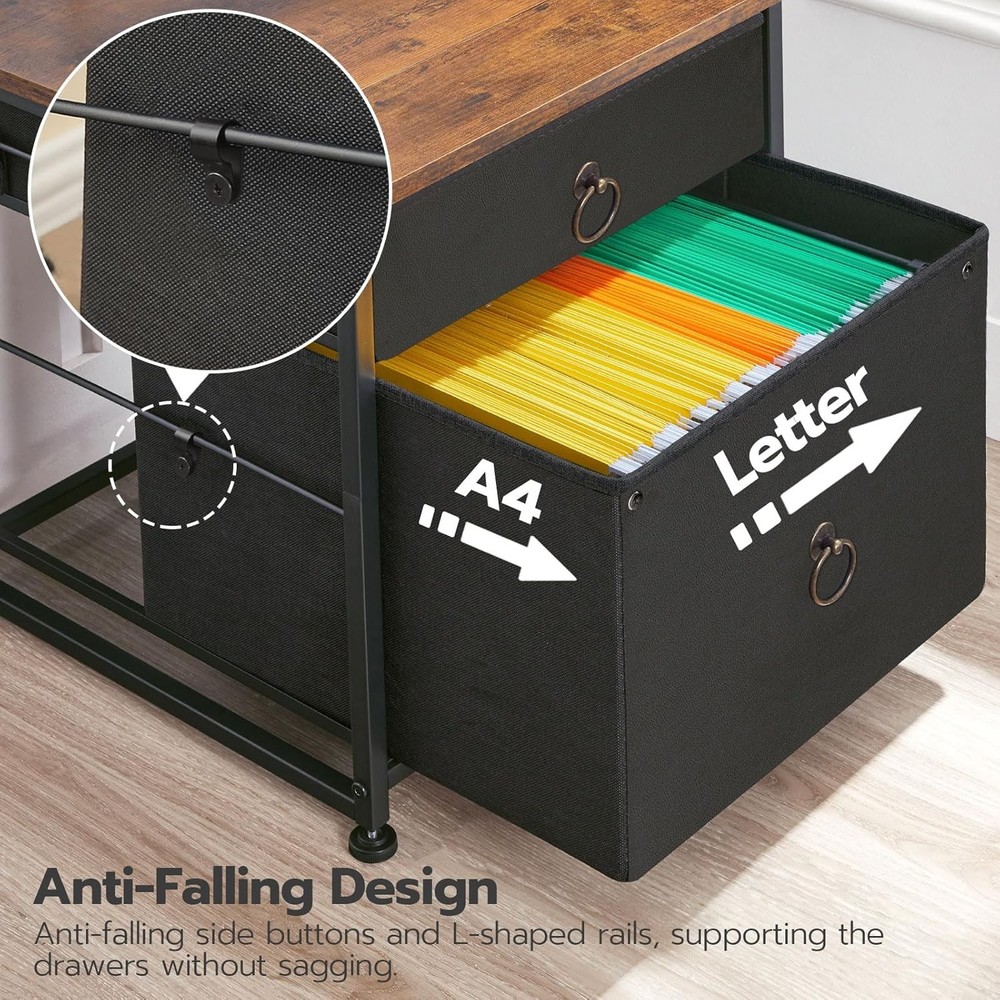 File Cabinet 2-Drawer Vertical Mobile Office Cabinet Rolling Printer Stand