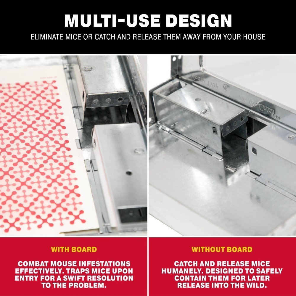 Reusable Pro Series Multi-Catch Mouse Trap with Free Glue Board Solid