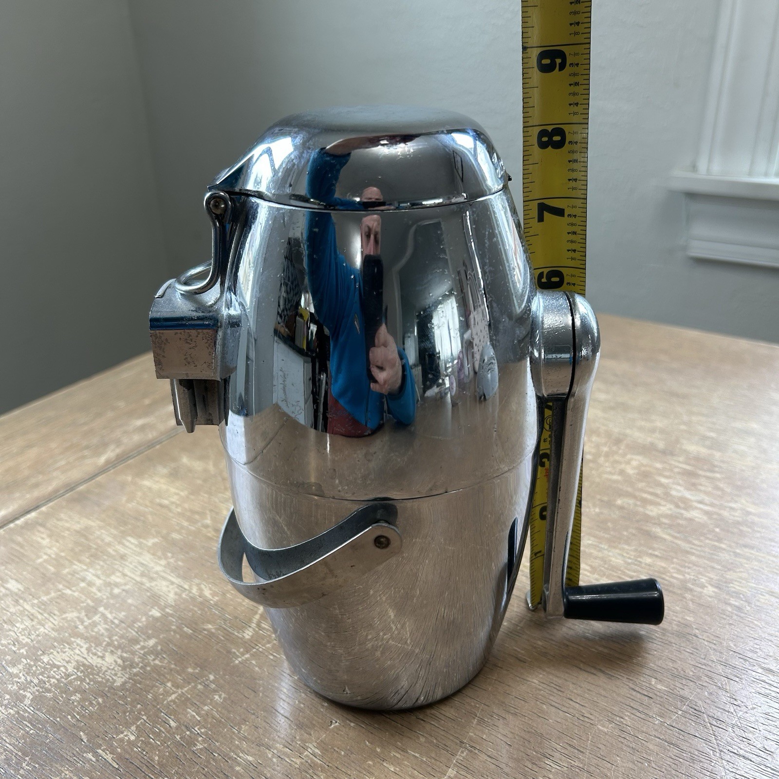 Vintage 50s Rival Ice-O-Mat Bucketeer Ice Crusher No. 480 MCM Mid Century Chrome