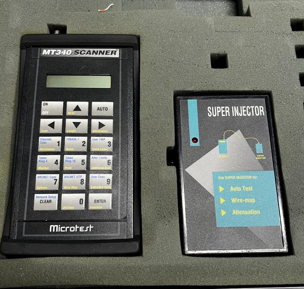 Microtest MT340 Cable Tester Scanner w/ Accessories & Case