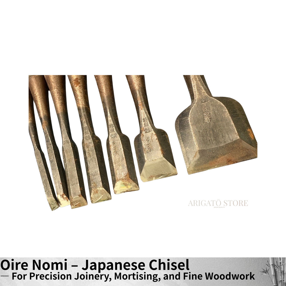 Japanese Hand-forged Chisel Set 7pcs Inscriptions Carpentry Tools