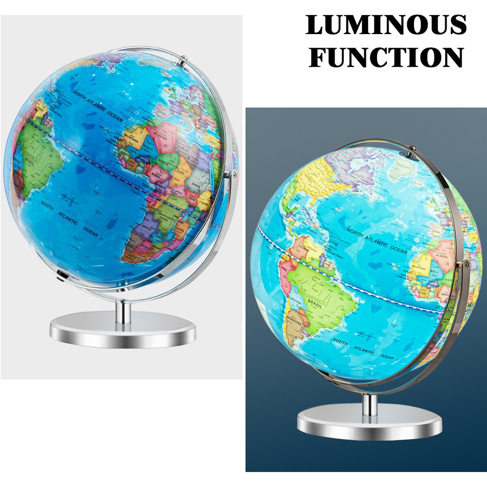 Costway 13" World Globe 720° Rotating Illuminated Education Globe w/ Lighted Map