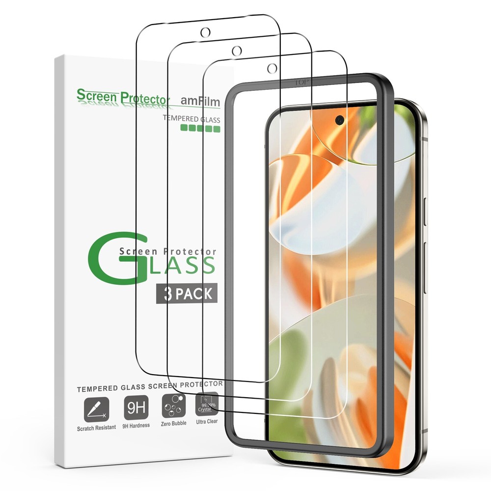 amFilm Designed for Google Pixel 9 Pro/Pixel 9 6.3"Screen Protector,3 Pack
