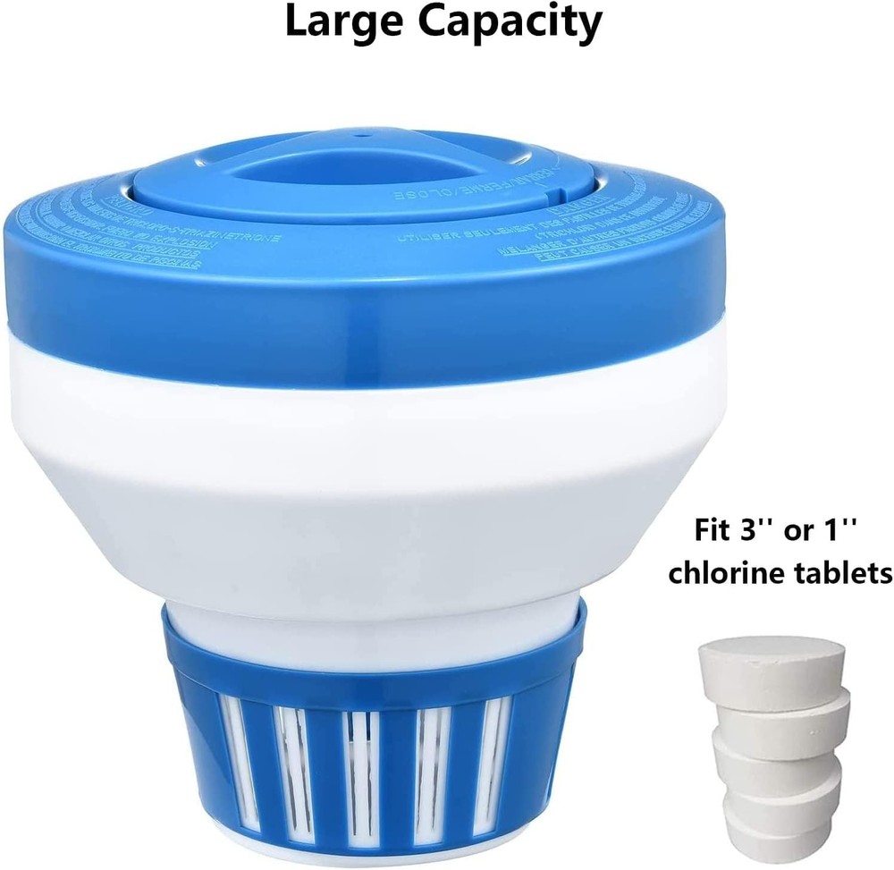 Pool Chlorine Floater, 7.5" Large Floating Chlorine Dispenser, Optimal Pool with