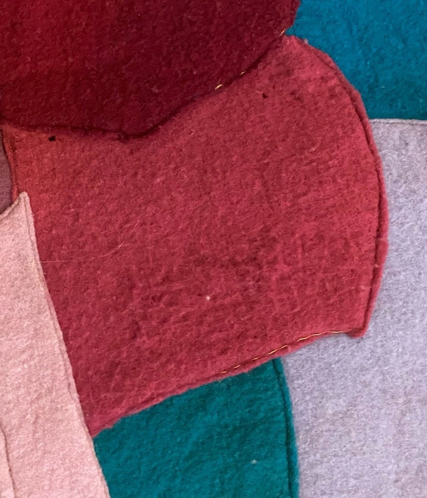 Vintage Crazy Quilt Small Felt Knotted