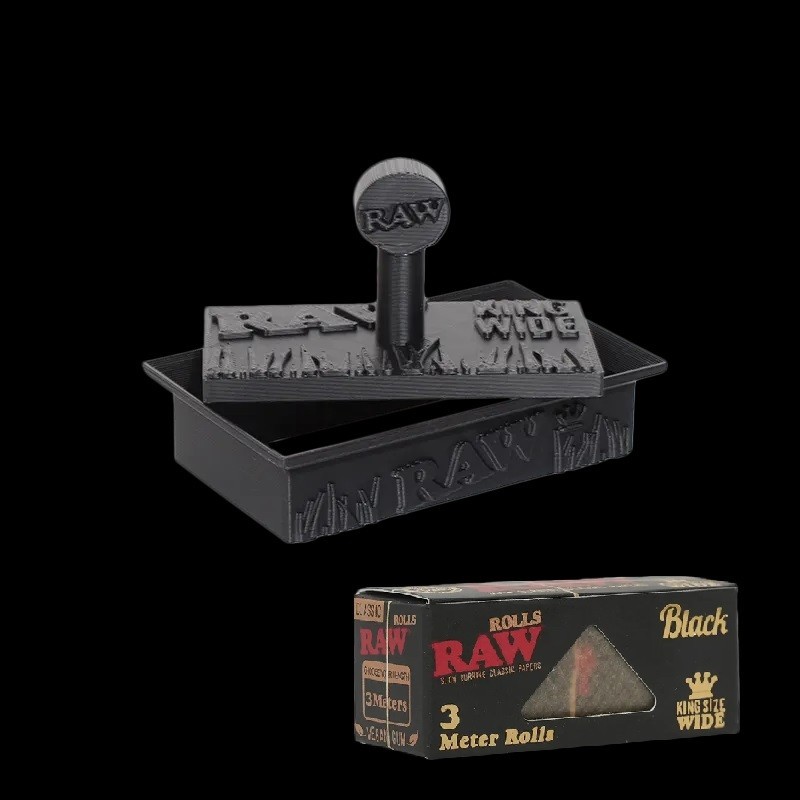 RAW King Size Wide Donut Herb Press+One ROLLS Pack King Size Wide Rolling Paper