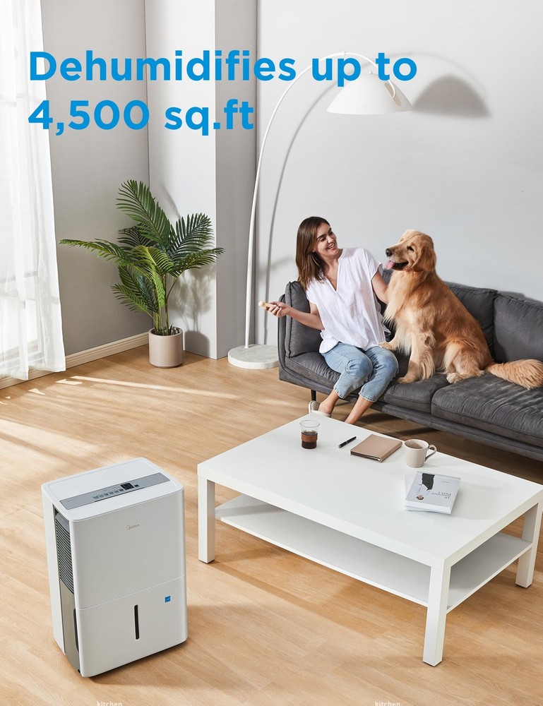 Midea 4,500 Sq. Ft.Dehumidifier (White)