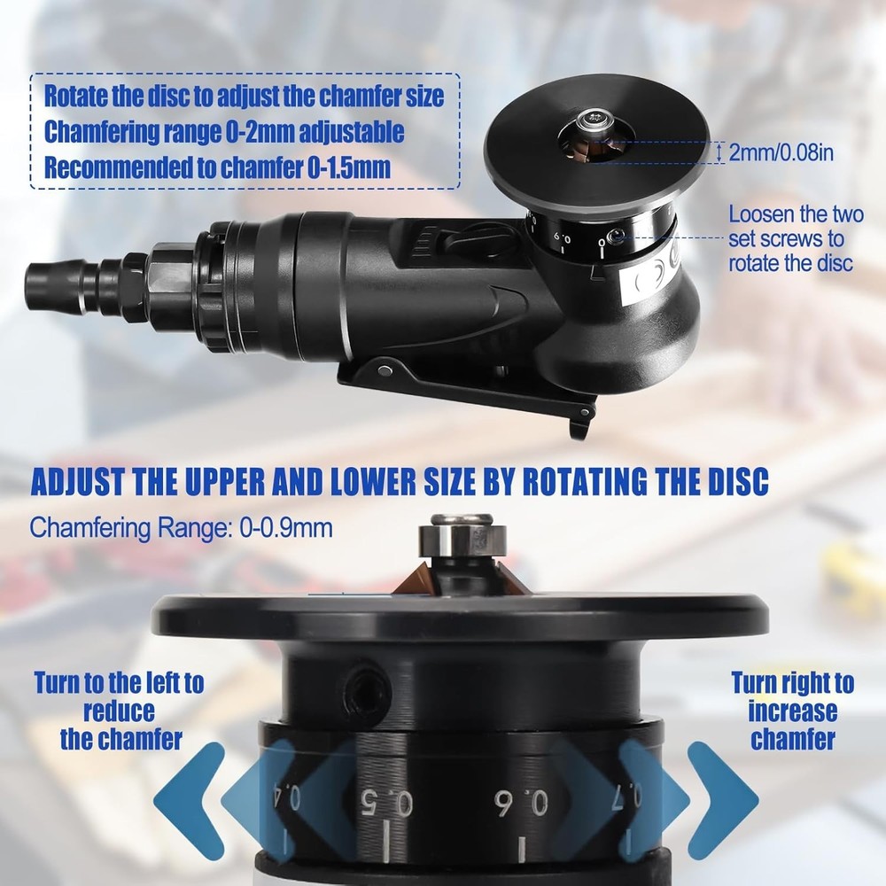 Tool Handheld, Mini Air-Powered Chamfering Machine Trimming, 45° Arc Corner w...
