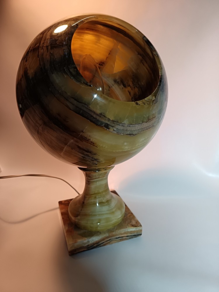 vintage 60s stone table lamp