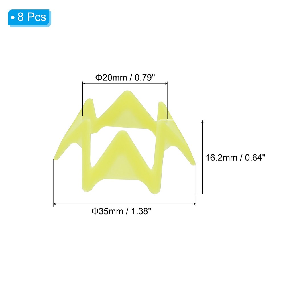 8Pcs Plastic Golf Tees 0.8" Golf Simulator Tee Golf Practice Tee Yellow