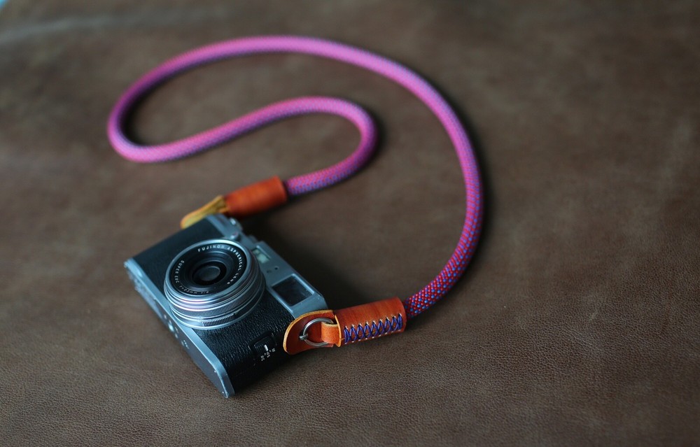 Red & Blue Climbing Rope Camera Strap – Handmade by Windmup