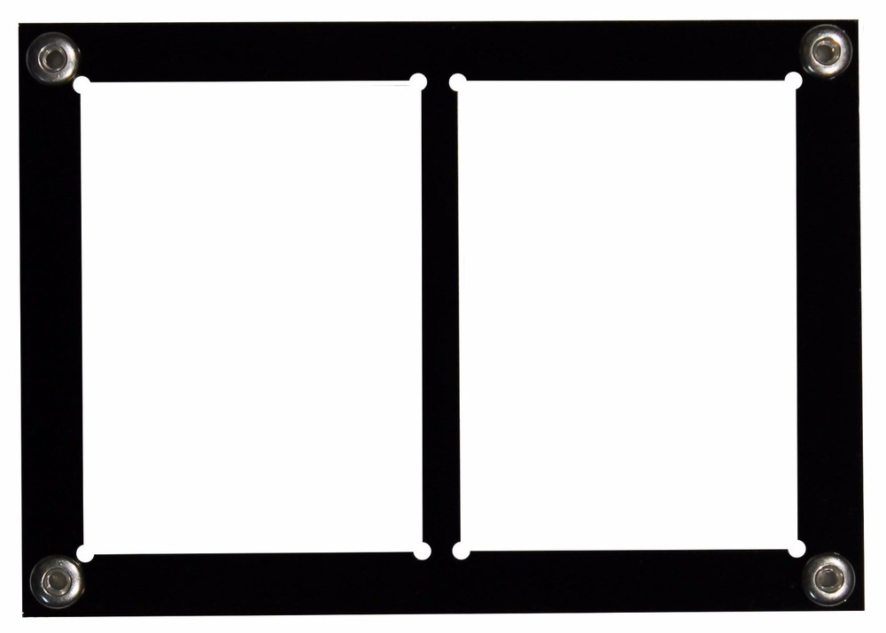 2 Card Side by Side Display Holder Case with Divider & With Black Steel Screw