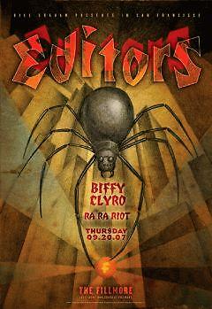 EDITORS FILLMORE ORIGINAL CONCERT POSTER 2007 F890