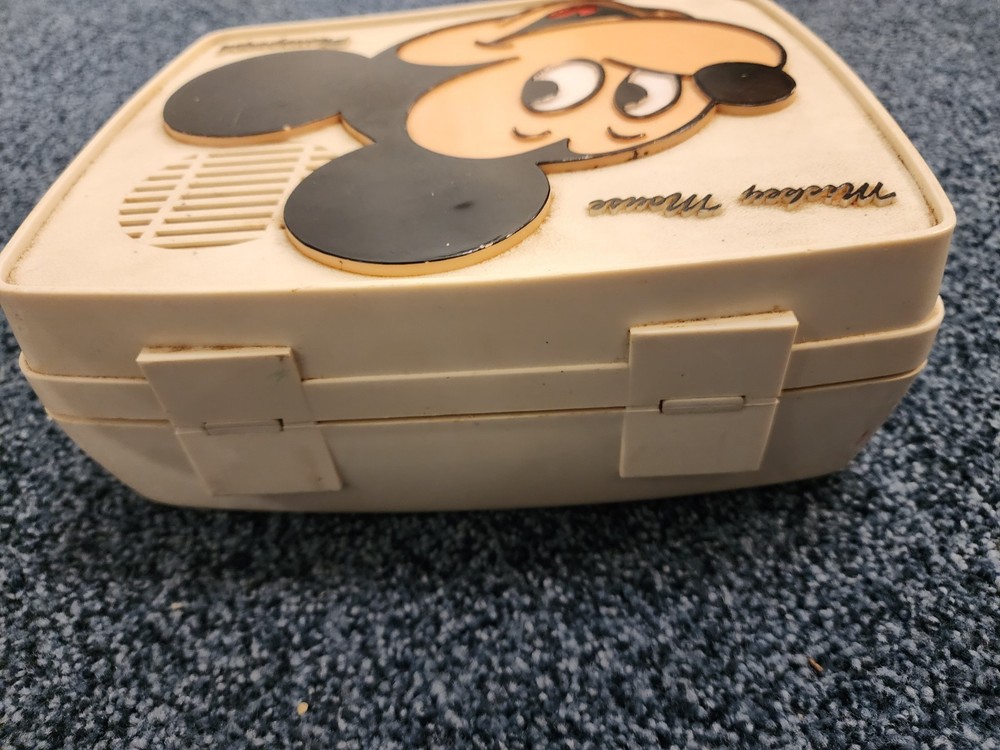 Mickey Mouse 80's 2Speed Solid State Phonograph Record Player With Working Motor