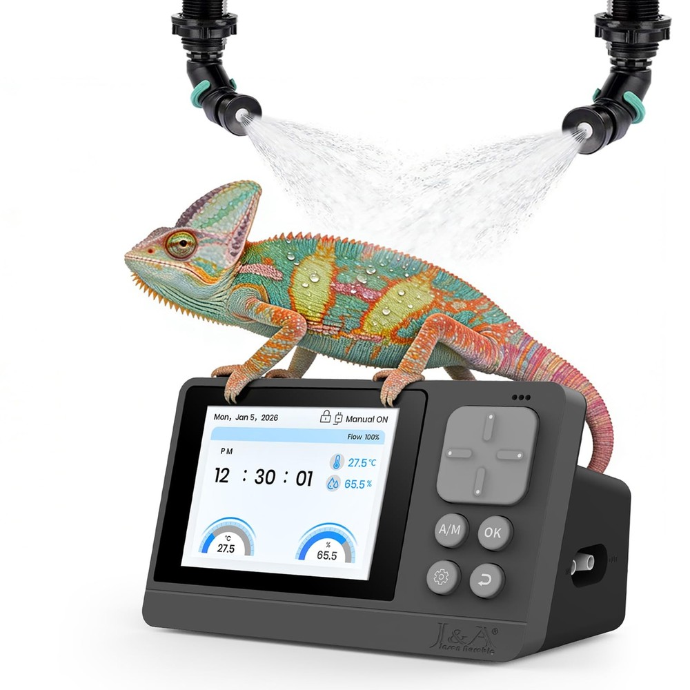 J&A Reptile Mister Automatic Misting System with Temp & Humidity Probe, Adjus...