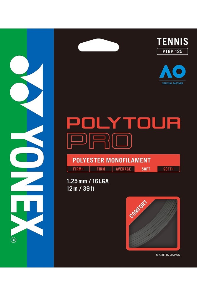 Unisex's Poly Tour Pro String Set-Black, 1.25 mm