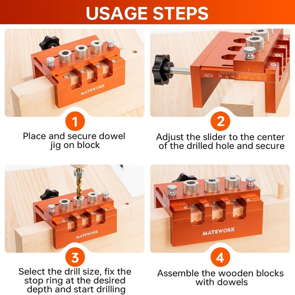 Dowel Jig, Adjustable Width Doweling Jig for Woodworking, Biscuit Joiner with...