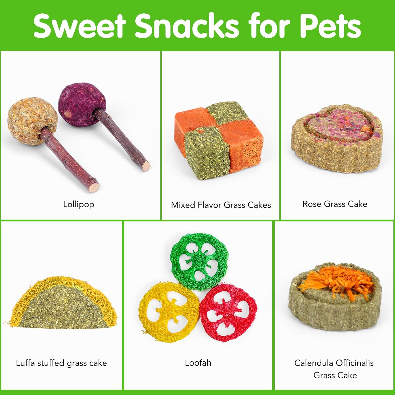 VESPRO Rabbit Bunny Toys for Rabbits Hamster Guinea Pig Toys Natural Timothy Hay